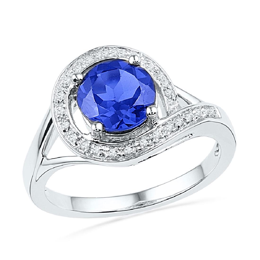 1.88 CTW Created Blue Sapphire Solitaire Diamond Ring: REF-22Y4X- SKU: GD99802 ---- 1.88 CTW Created Blue Sapphire Solitaire Diamond Ring 10KT White Gold Manufacturer's Suggested Retail Price: $880.00 Mainstone Type: Created Blue Sapphire @ 1.83ct Mainsto