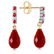 Genuine 6.9 ctw Ruby & Diamond Earrings Jewelry 14KT