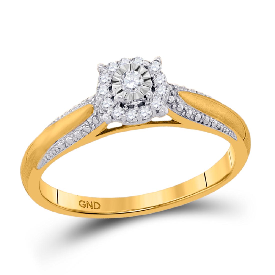 0.10 CTW Diamond Solitaire Bridal Engagement Ring 10KT: REF-18Y2X- SKU: GD94067 ---- 0.10 CTW Diamond Solitaire Bridal Engagement Ring 10KT Yellow Gold Manufacturer's Suggested Retail Price: $710.00 Mainstone Type: Diamond @ 0.01ct Mainstone Color: J-K Mai