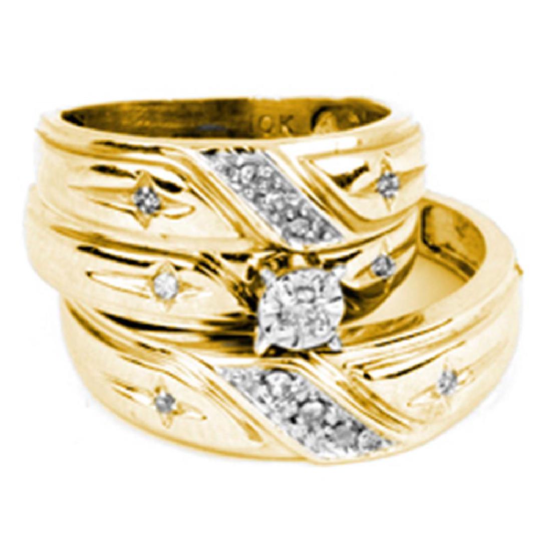 0.15 CTW His & Hers Diamond Solitaire Matching Bridal: REF-55H5M- SKU: GD20782 ---- 0.15 CTW His & Hers Diamond Solitaire Matching Bridal Ring 14KT Yellow Gold Manufacturer's Suggested Retail Price: $2180.00 Mainstone Type: Diamond @ 0.03ct Mainstone Colo