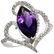 Natural 3.33 ctw Amethyst & Diamond Engagement Ring 14K