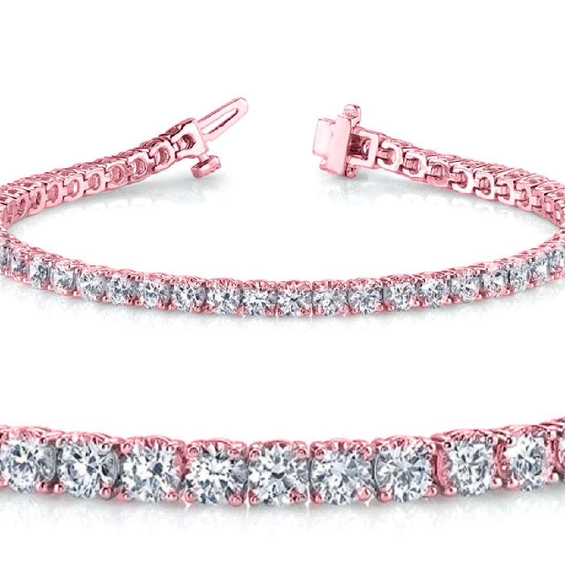 Natural 4.02ct VS-SI Diamond Tennis Bracelet 14K Rose: REF-300F5R ---- Natural 4.02ct VS-SI Diamond Tennis Bracelet 14K Rose Gold ---- Manufacturer's Suggested Retail Price: $11250 Total Diamond Weight: 4.02 carats Diamond Count: 57 Round Diamond Diamond 