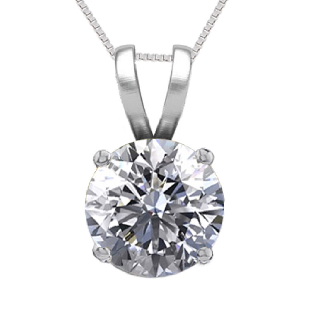 14K White Gold 0.77 ct Natural Diamond Solitaire: REF-195X6F ---- WJ13287 ----- Manufacturer's Suggested Retail Price: $8600.00 ----- 14K White Gold Jewelry 0.77 ct Natural Diamond Solitaire Necklace ----- Diamond: 1 Round cut @ 0.77 ct Minimum Diamo