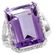 Natural 13.72 ctw amethyst & Diamond Engagement Ring