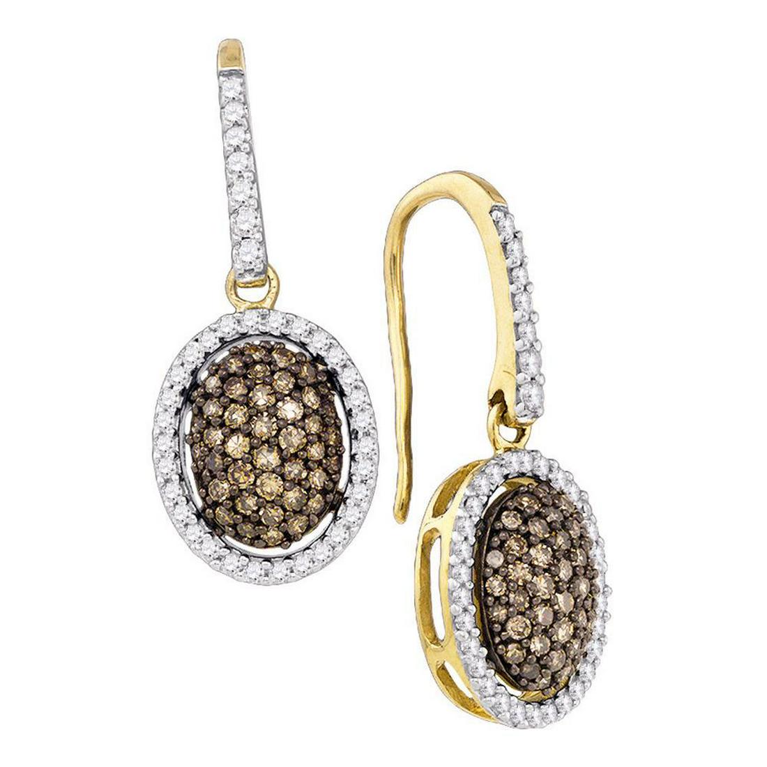 0.75 CTW Cognac-brown Color Diamond Dangle Earrings: REF-41N3F- SKU: GD81606 ---- 0.75 CTW Cognac-brown Color Diamond Dangle Earrings 10KT Yellow Gold Manufacturer's Suggested Retail Price: $1620.00 Mainstone Type: Colored Brown Diamond @ 0.50ct Mainsto