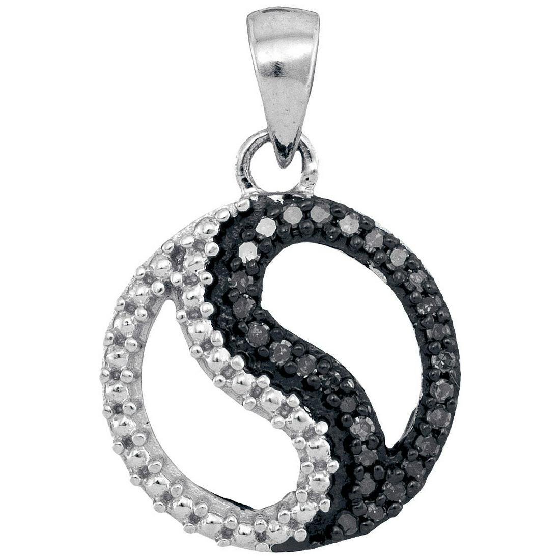 0.10 CTW Black Color Diamond Ying Yang Circle Pendant: REF-8M9H- SKU: GD94950 ---- 0.10 CTW Black Color Diamond Ying Yang Circle Pendant 10KT White Gold Manufacturer's Suggested Retail Price: $350.00 Mainstone Type: Colored Black Diamond @ 0.05ct Mainston