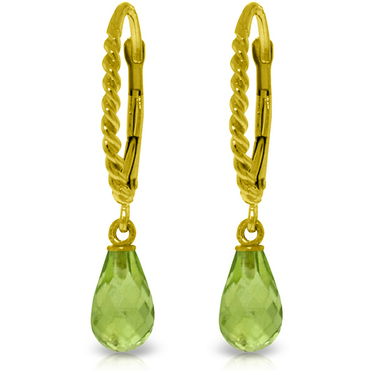 Genuine 3 Ctw Peridot Earrings Jewelry 14kt Yellow Gold Genuine 3 Ctw Peridot Earrings Jewelry 14kt Yellow Gold