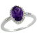 Natural 1.2 ctw Amethyst & Diamond Engagement Ring 14K