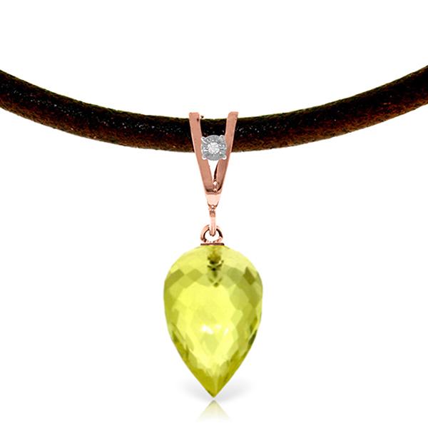 Genuine 9.01 ctw Lemon Quartz & Diamond Necklace: REF-35Z4N ---- SKU:GG-4743 ---- Manufacturer's Suggested Retail Price: $1100.00 ---- Genuine 14K Rose Gold 9.01 ctw Lemon Quartz & Diamond Necklace Diamond and/or Gemstone: Lemon Quartz & Diamond Diam