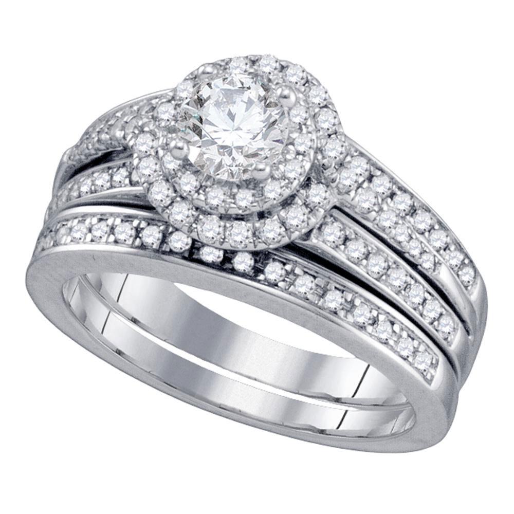 1.2 CTW Diamond Bridal Wedding Engagement Ring 14KT: REF-222K2W- SKU: GD75005 ---- 1.2 CTW Diamond Bridal Wedding Engagement Ring 14KT White Gold Manufacturer's Suggested Retail Price: $8710.00 Mainstone Type: Diamond @ 0.50ct Mainstone Color: H-I Mains
