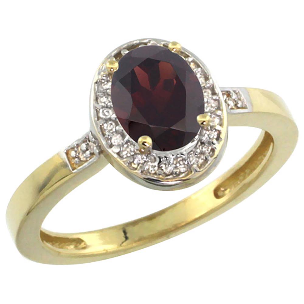 Natural 1.08 ctw Garnet & Diamond Engagement Ring 14K: REF-31Z3Y ---- SKU:SC-CY410150 ---- Manufacturer's Suggested Retail Price - $1000.00 ---- Natural 1.08 ctw Garnet & Diamond Engagement Ring 14K Yellow Gold Gemstone: Natural Oval-shape Garnet @ 1 ctw 