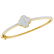 0.40 CTW Diamond Cluster Bangle Bracelet 10KT Yellow