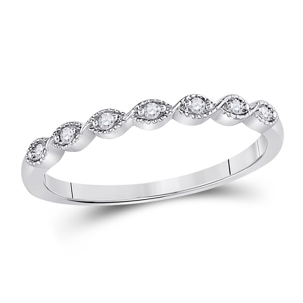 Diamond Classic Stackable Band Ring 1/20 Cttw 14kt: REF-13Y6X - SKU: GD117015 ---- Diamond Classic Stackable Band Ring 1/20 Cttw 14kt White Gold Gemstone Details 1/20 Carats total weight All diamonds are natural and conflict-free in orig