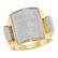 0.79 CTW Pave-set Diamond Rectangle Dome Cluster Ring