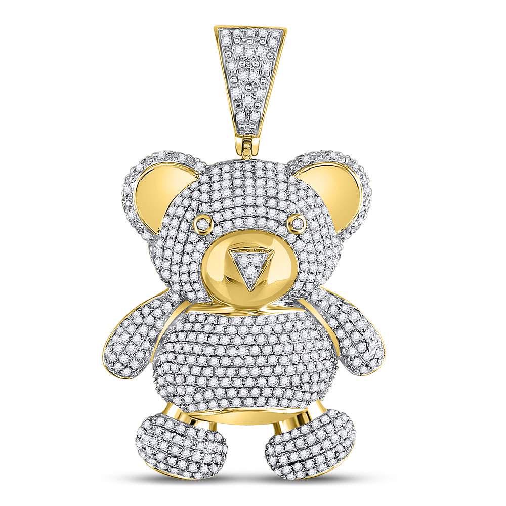 2 CTW Mens Round Diamond Teddy Bear Charm Pendant 10kt: REF-99H5W ---- 2 CTW Mens Round Diamond Teddy Bear Charm Pendant 10kt Yellow Gold Manufacturer Model: JSC-127953 Description 10kt Yellow Gold Me