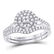 1/2 CTW Round Diamond Cluster Bridal Wedding Engagement