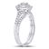 1/2 CTW Round Diamond Cluster Bridal Wedding Engagement - 3