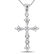 1/5 CTW Round Diamond Flared Cross Faith Pendant 10kt