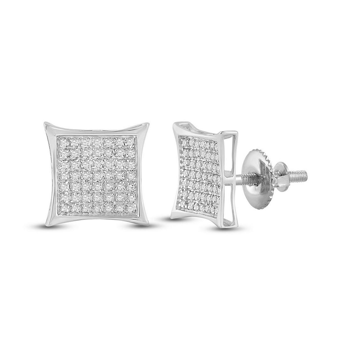 1/3 CTW Round Diamond Kite Square Earrings 10kt White: REF-14K4R ---- 1/3 CTW Round Diamond Kite Square Earrings 10kt White Gold Manufacturer Model: JSC-54300 Description 10kt White Gold Womens Round