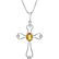 Genuine 0.57 ctw Citrine & Diamond Necklace 14KT White