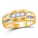 Mens Round Diamond Wedding Band Ring 1/2 Cttw 14kt