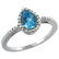 1.55 CTW Swiss Blue Topaz & Diamond Ring 10K White Gold