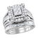 Round Diamond Bridal Wedding Ring Band Set 1-3/4 Cttw