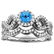 1.06 CTW Swiss Blue Topaz & Diamond Ring 10K White Gold