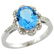 1.86 CTW Swiss Blue Topaz & Diamond Ring 10K White Gold