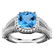 4.10 CTW Swiss Blue Topaz & Diamond Ring 10K White Gold