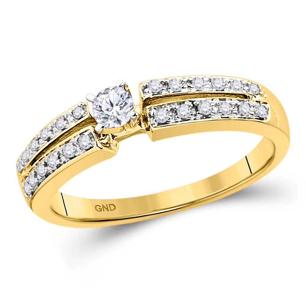 Round Diamond Solitaire Bridal Wedding Engagement Ring: REF-18R5X ---- Round Diamond Solitaire Bridal Wedding Engagement Ring 1/4 Cttw 10kt Yellow Gold Description 10kt Yellow Gold Round Diamond Solitaire Bridal