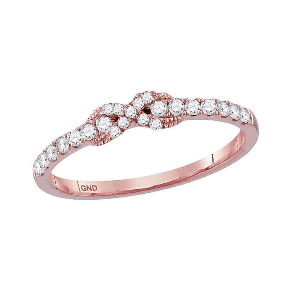 1/4 CTW Womens Round Diamond Infinity Knot Stackable: REF-24R5X - 1/4 CTW Womens Round Diamond Infinity Knot Stackable Band Ring 10kt Rose Gold - REF-24R5X Manufacturer's Suggested Retail Price: $ 810.00 SKU: 117832