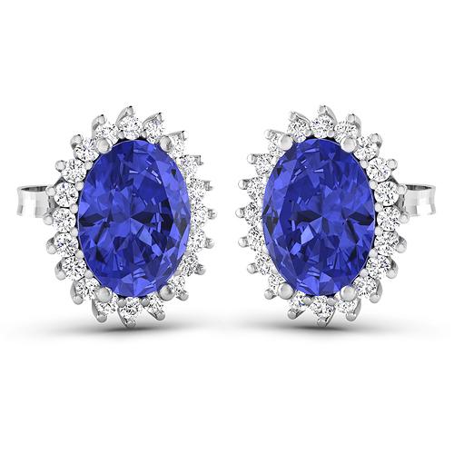 Natural 2.56 CTW Tanzanite & Diamond Earrings 14K White: REF-48K3W - Natural 2.56 CTW Tanzanite & Diamond Earrings 14K White Gold - REF-48K3W Maufacturer's Suggested Retail Prce: $ 1450 SKU: QE6110WD-14KW-SM-TAN-OV8x6mm Tanzanite Oval/8x6mm - 1/2.30 ctw Nat