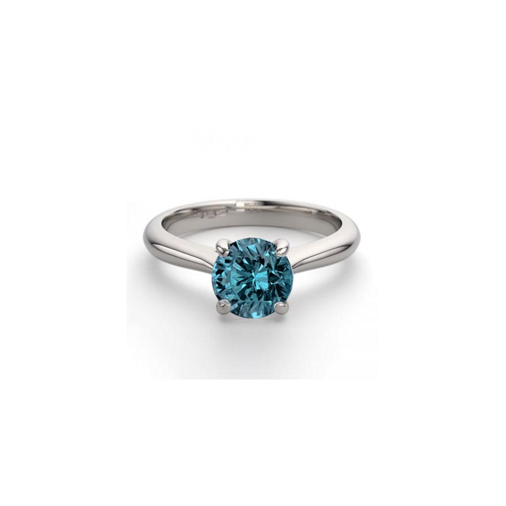 14K White Gold 1.24 ctw Blue Diamond Solitaire Ring -: REF-203M8F - SKU: WJ13237 ---- 14K White Gold 1.24 ctw Blue Diamond Solitaire Ring Manufacturer's Suggested Retail Price: $10000.00 14K White Gold Jewelry 1.24 ctw Blue Diamond Solitaire Ring Diamond: