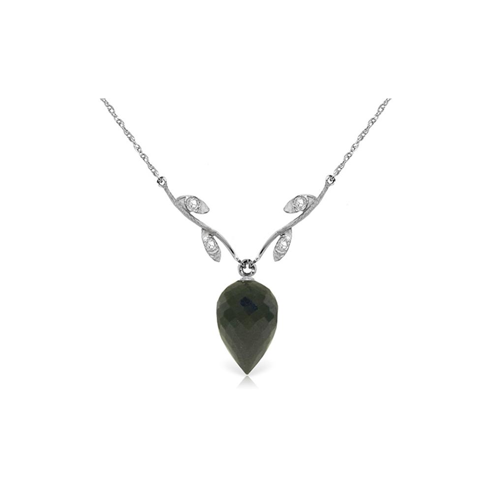 Genuine 12.27 ctw Black Spinel & Diamond Necklace 14KT: REF-35Y2F - SKU: GG4699 ---- Genuine 12.27 ctw Black Spinel & Diamond Necklace 14KT White Gold Manufacturer's Suggested Retail Price: $1100.00 Genuine 14K White Gold 12.27 ctw Black Spinel & Diamond N