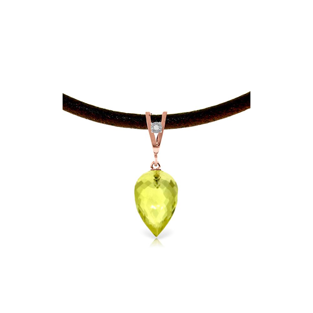 Genuine 9.01 ctw Lemon Quartz & Diamond Necklace 14KT: REF-35Z4N - SKU: GG4743 ---- Genuine 9.01 ctw Lemon Quartz & Diamond Necklace 14KT Rose Gold Manufacturer's Suggested Retail Price: $1100.00 Genuine 14K Rose Gold 9.01 ctw Lemon Quartz & Diamond Neckl