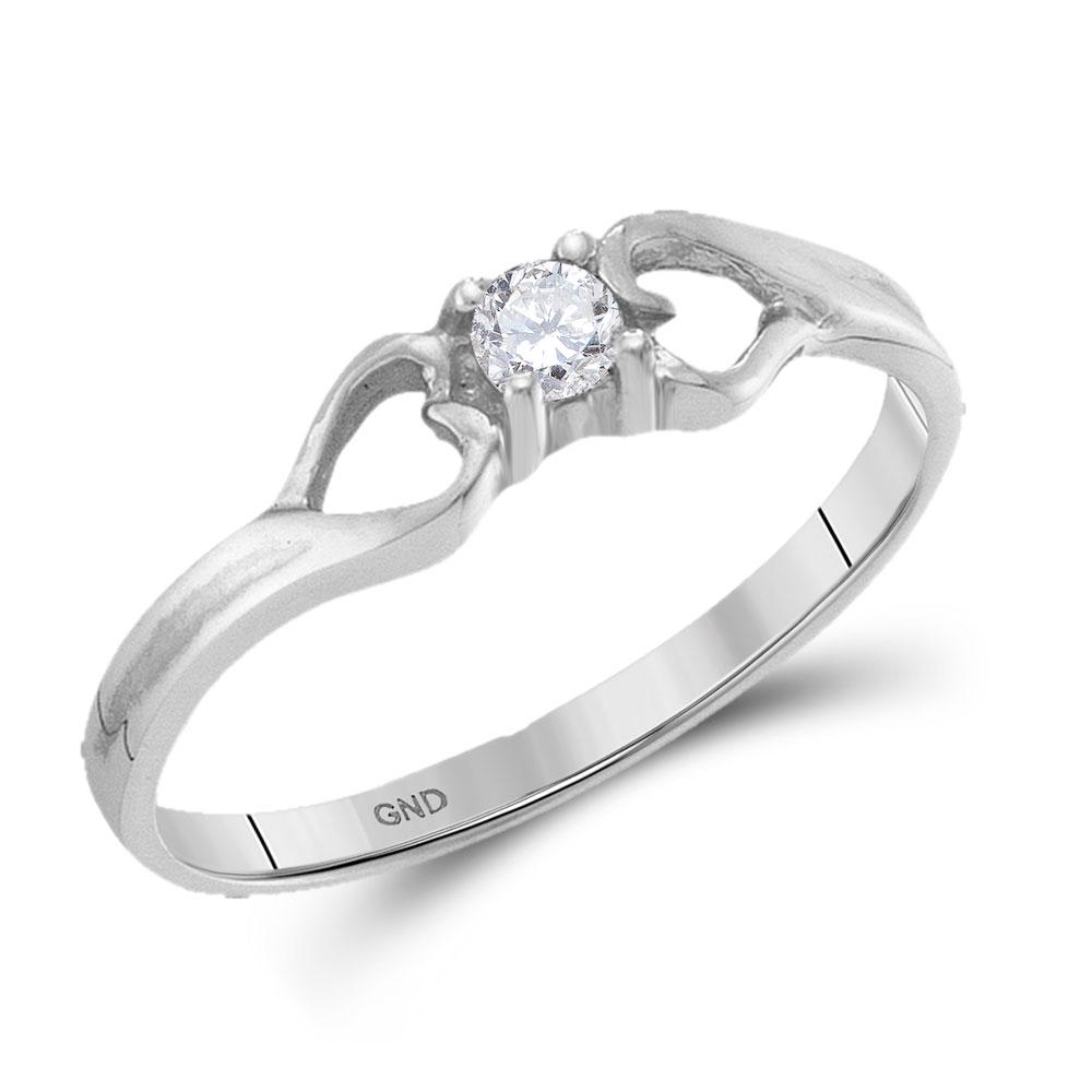Round Diamond Solitaire Heart Promise Ring 1/10 Cttw: Round Diamond Solitaire Heart Promise Ring 1/10 Cttw 10KT White Gold Manufacturer Suggested Retail Price: $ 710.00 10kt White Gold Womens Round Diamond Solitaire Heart Promise Ring 1/10 Cttw. Combined