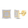 Round Diamond Kite Square Earrings 1/4 Cttw 10KT Yellow