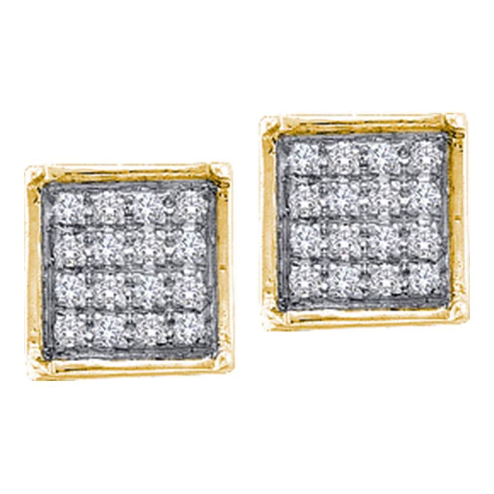 Round Diamond Square Cluster Earrings 1/20 Cttw 10KT: Round Diamond Square Cluster Earrings 1/20 Cttw 10KT Yellow Gold Manufacturer Suggested Retail Price: $ 350.00 10kt Yellow Gold Womens Round Diamond Square Cluster Earrings 1/20 Cttw. Combined diamond