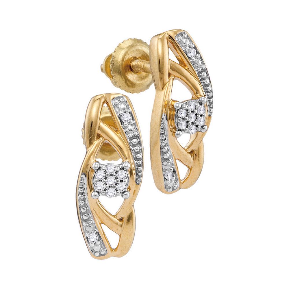 Round Diamond Vertical Flower Cluster Earrings 1/20: Round Diamond Vertical Flower Cluster Earrings 1/20 Cttw 10KT Yellow Gold Manufacturer Suggested Retail Price: $ 530.00 10kt Yellow Gold Womens Round Diamond Vertical Flower Cluster Earrings 1/20 Cttw