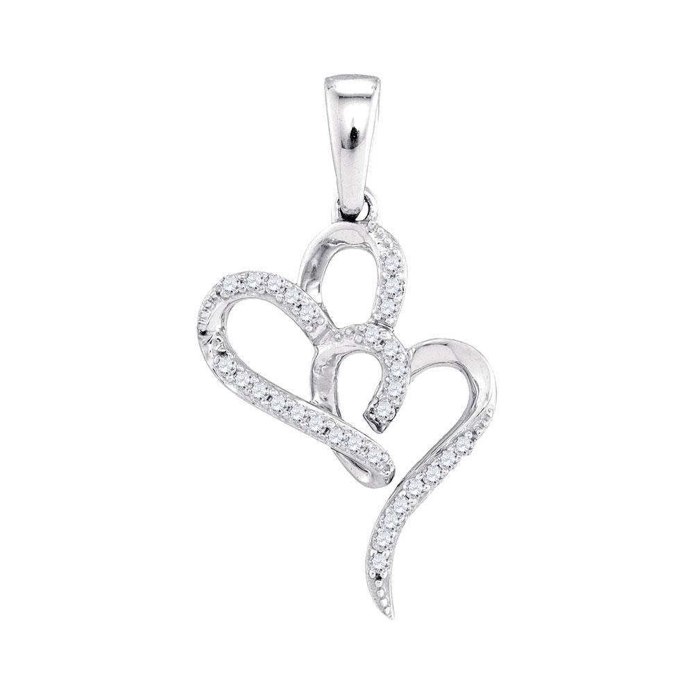 Round Diamond Double Heart Pendant 1/10 Cttw 10KT White: Round Diamond Double Heart Pendant 1/10 Cttw 10KT White Gold Manufacturer Suggested Retail Price: $ 470.00 10kt White Gold Womens Round Diamond Double Heart Pendant 1/10 Cttw. Combined diamond weight 