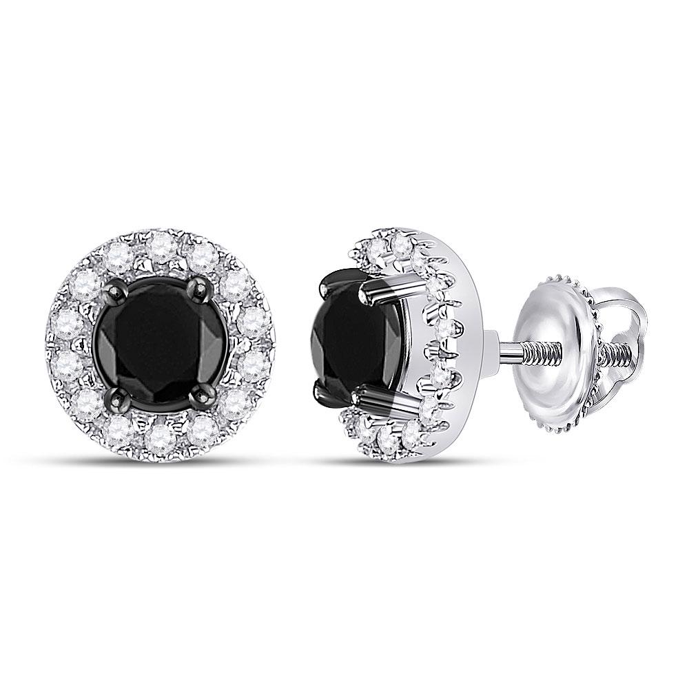 Round Black Color Enhanced Diamond Stud Earrings 1 Cttw: Round Black Color Enhanced Diamond Stud Earrings 1 Cttw 10KT White Gold Manufacturer Suggested Retail Price: $ 1290.00 10kt White Gold Womens Round Black Color Enhanced Diamond Stud Earrings 1 Cttw. C