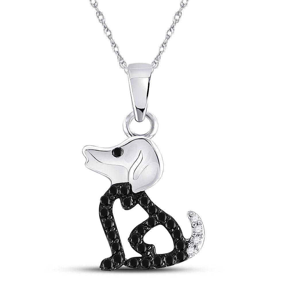 Puppy Doggy Dog Canine Pendant 1/8 Cttw 10KT White Gold: Puppy Doggy Dog Canine Pendant 1/8 Cttw 10KT White Gold Manufacturer Suggested Retail Price: $ 470.00 10k White Gold Black Color Enhanced Diamond Womens Puppy Doggy Dog Canine Pendant 1/8 Cttw. Combin