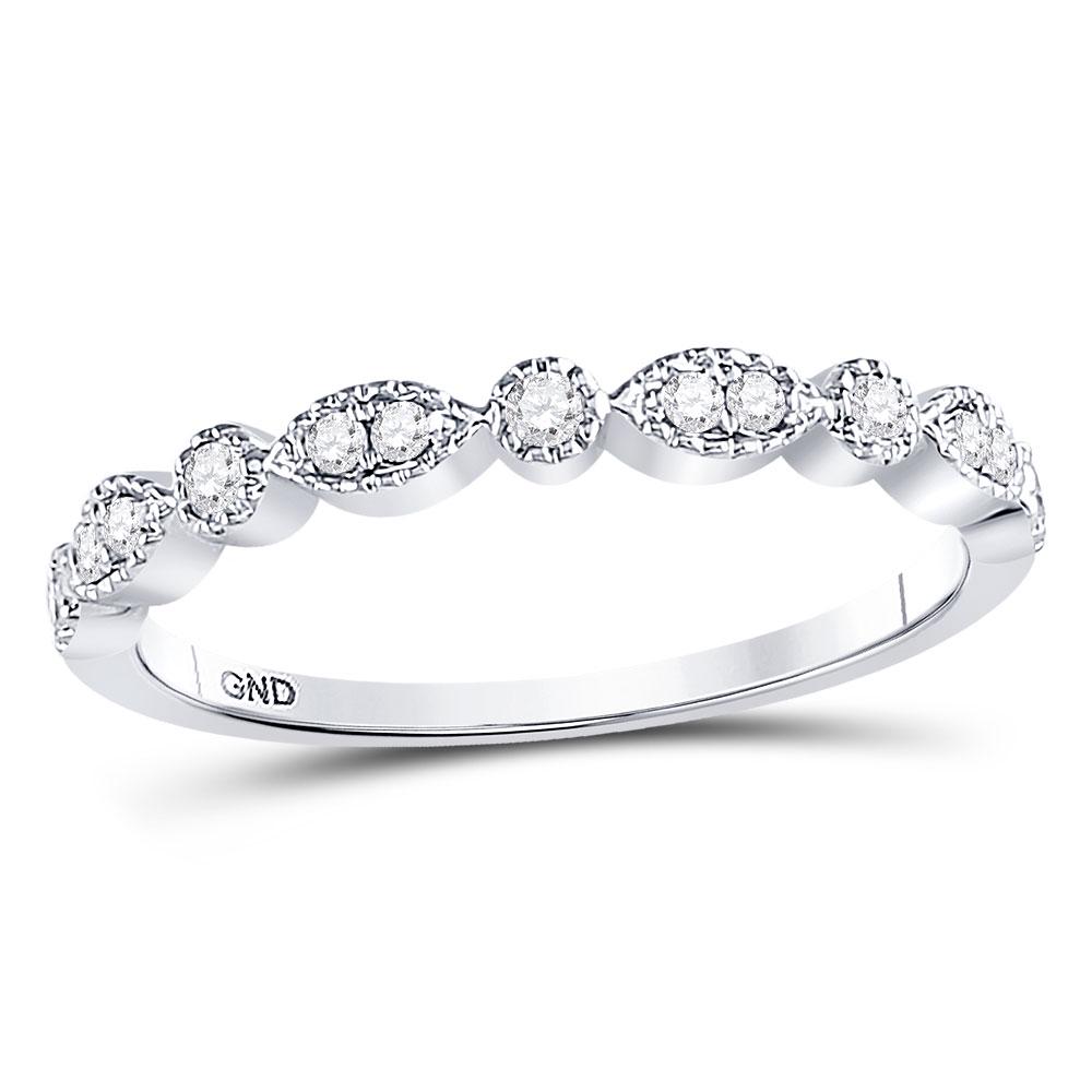 Round Diamond Marquise Dot Stackable Band Ring 1/6 Cttw: Round Diamond Marquise Dot Stackable Band Ring 1/6 Cttw 10KT White Gold Manufacturer Suggested Retail Price: $ 820.00 10kt White Gold Womens Round Diamond Marquise Dot Stackable Band Ring 1/6 Cttw. Co
