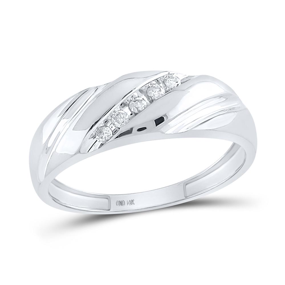 Round Diamond Wedding Band Ring 1/10 Cttw 10KT White: Round Diamond Wedding Band Ring 1/10 Cttw 10KT White Gold Manufacturer Suggested Retail Price: $ 820.00 10kt White Gold Mens Round Diamond Wedding Band Ring 1/10 Cttw. Combined diamond weight of 1/10