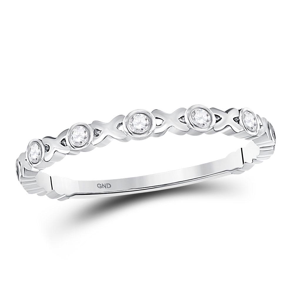 Round Diamond XOXO Love Stackable Band Ring 1/12 Cttw: Round Diamond XOXO Love Stackable Band Ring 1/12 Cttw 10KT White Gold Manufacturer Suggested Retail Price: $ 590.00 10kt White Gold Womens Round Diamond XOXO Love Stackable Band Ring 1/12 Cttw. Combin
