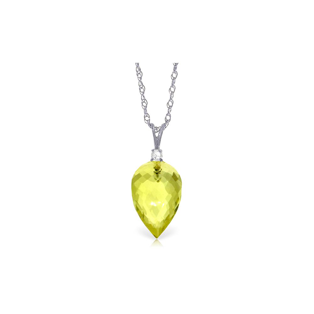 Genuine 9.05 ctw Lemon Quartz & Diamond Necklace 14KT: REF-21N9R - SKU: GG4712 ---- Genuine 9.05 ctw Lemon Quartz & Diamond Necklace 14KT White Gold Manufacturer's Suggested Retail Price: $700.00 Genuine 14K White Gold 9.05 ctw Lemon Quartz & Diamond Neck