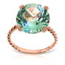 Genuine 8 ctw Blue Topaz Ring 14KT Rose Gold