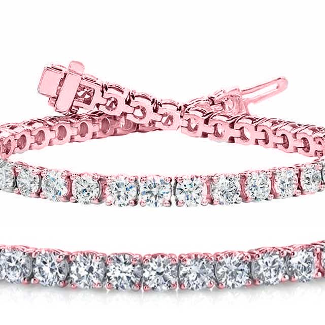 Natural 10ct VS2-SI1 Diamond Tennis Bracelet 18K Rose Gold: Natural 10ct VS2-SI1 Diamond Tennis Bracelet 18K Rose Gold Manufacturer's Suggested Retail Price: $39300.00 Total Diamond Weight: 10 carats Diamond Count: 40 Round Diamond Diamond Color: I-J Diamond C