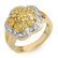 Genuine 1.50 ctw Yellow Sapphire & Diamond Ring 14K Whi